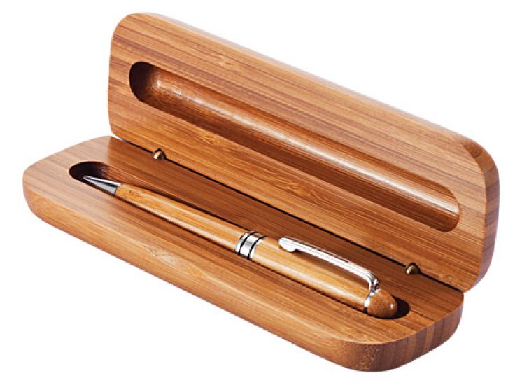 B41 - Set Bol&iacute;grafo Estuche de Bamboo